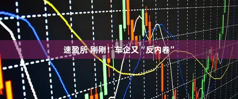速盈所 刚刚！车企又“反内卷”